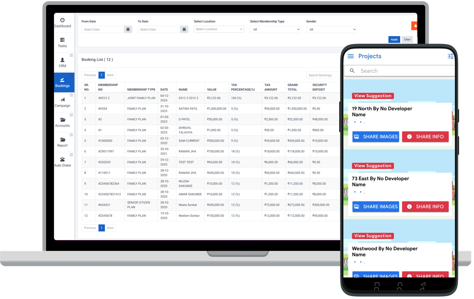 Booking and commission management in Buildesk CRM