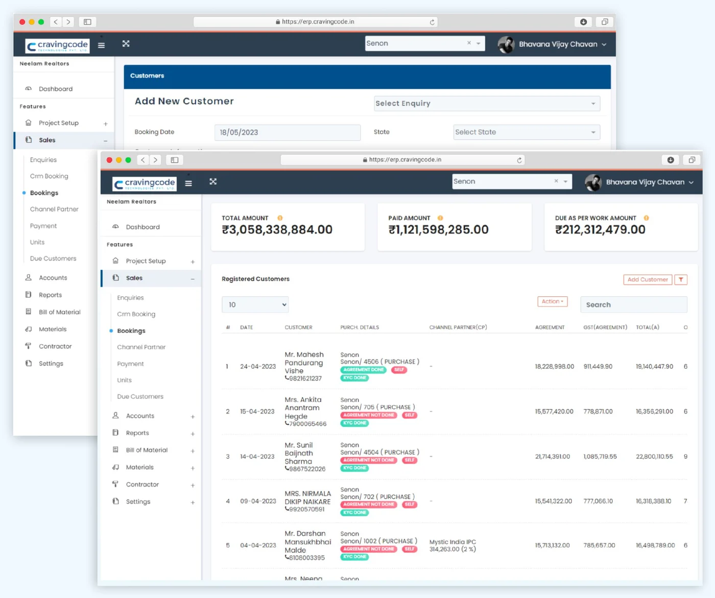 Inventory, booking and payment mapping in Buildesk Post Sales CRM